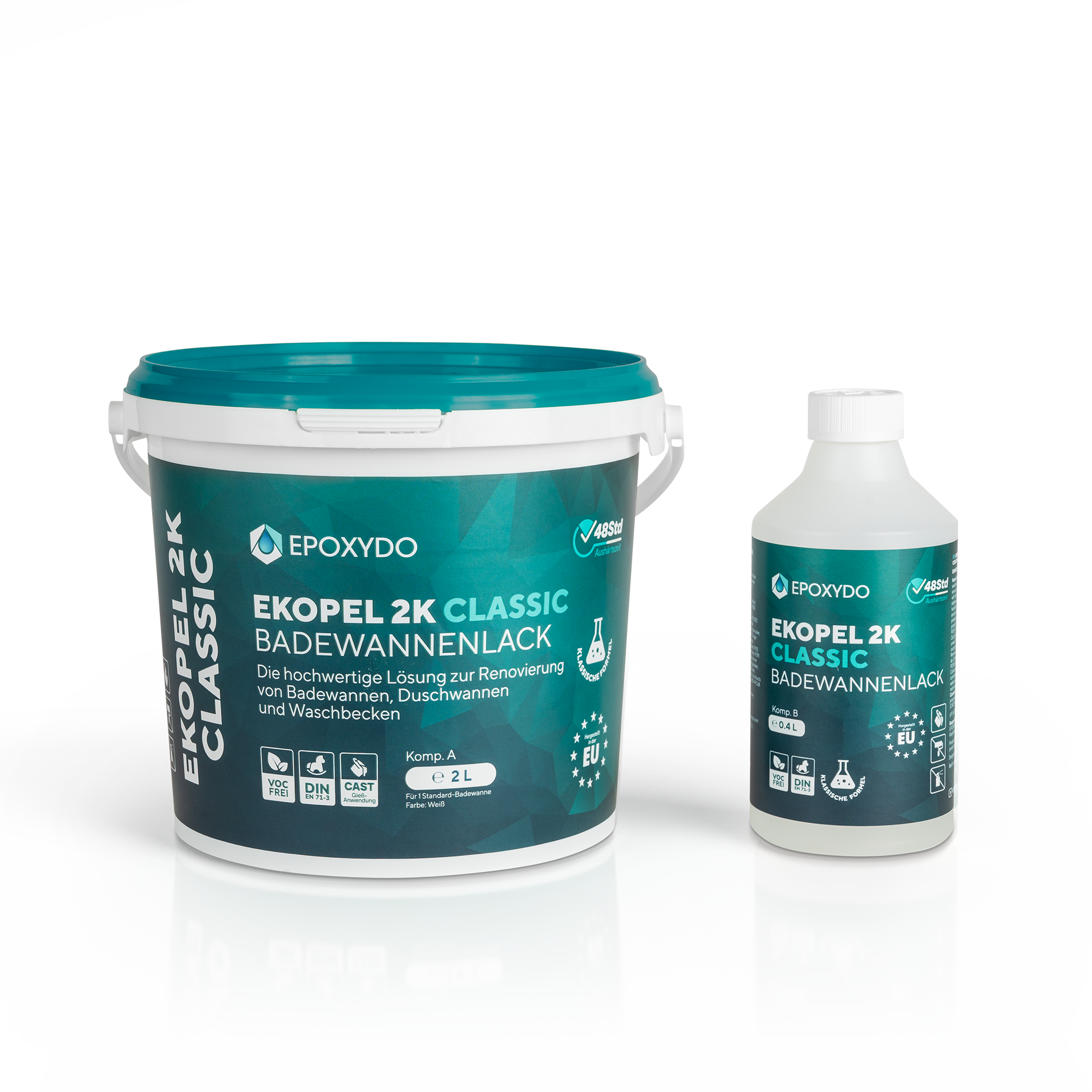 EKOPEL 2K-CLASSIC Bathtub coating. Odourless. Curing time 48h. 